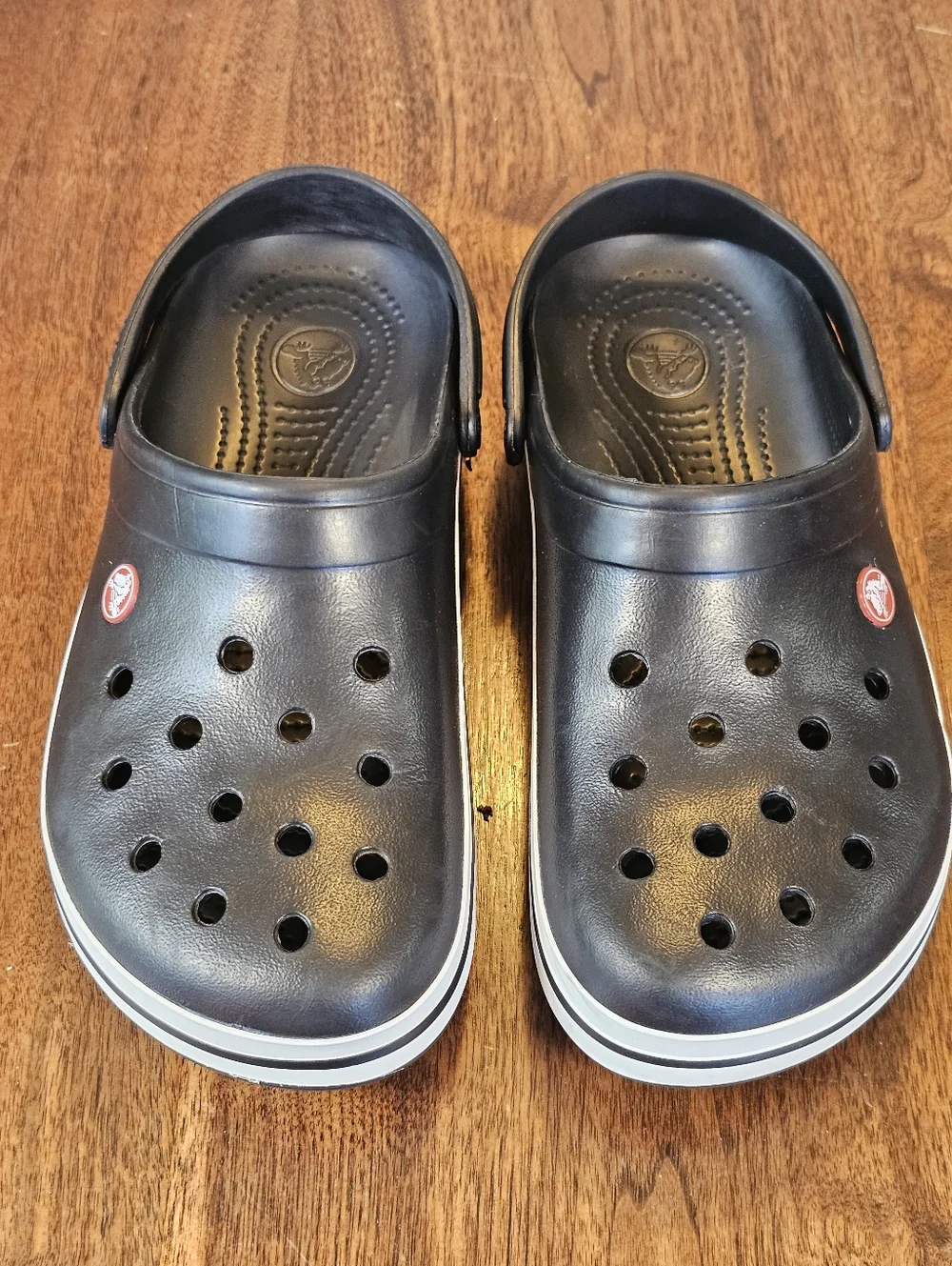 Crocs Black And White Unisex Size Mens 9 Size Womens 11